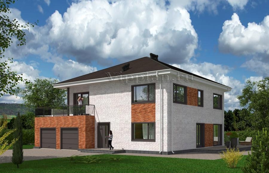 Проект двухэтажного дома с террасой гаражом